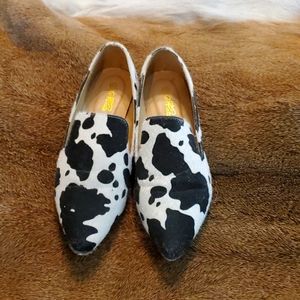 Faux Cowhide flats